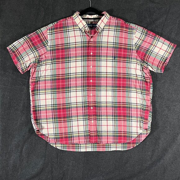 Ralph Lauren Other - Ralph Lauren mens 2XB plaid oxford shirt red kelly green